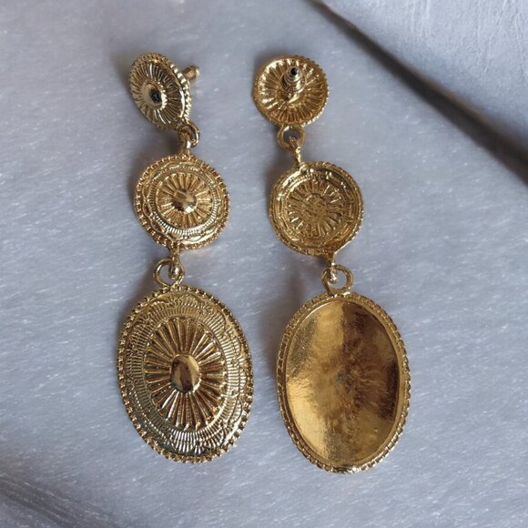 Vintage Long Dangle Earrings - Picture 4 of 4